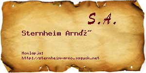 Sternheim Arnó névjegykártya
